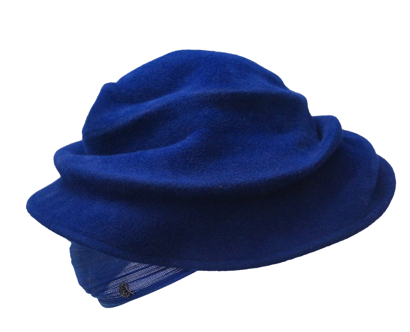 Celine Robert- Spitale-felt and buntal turban- royal blue