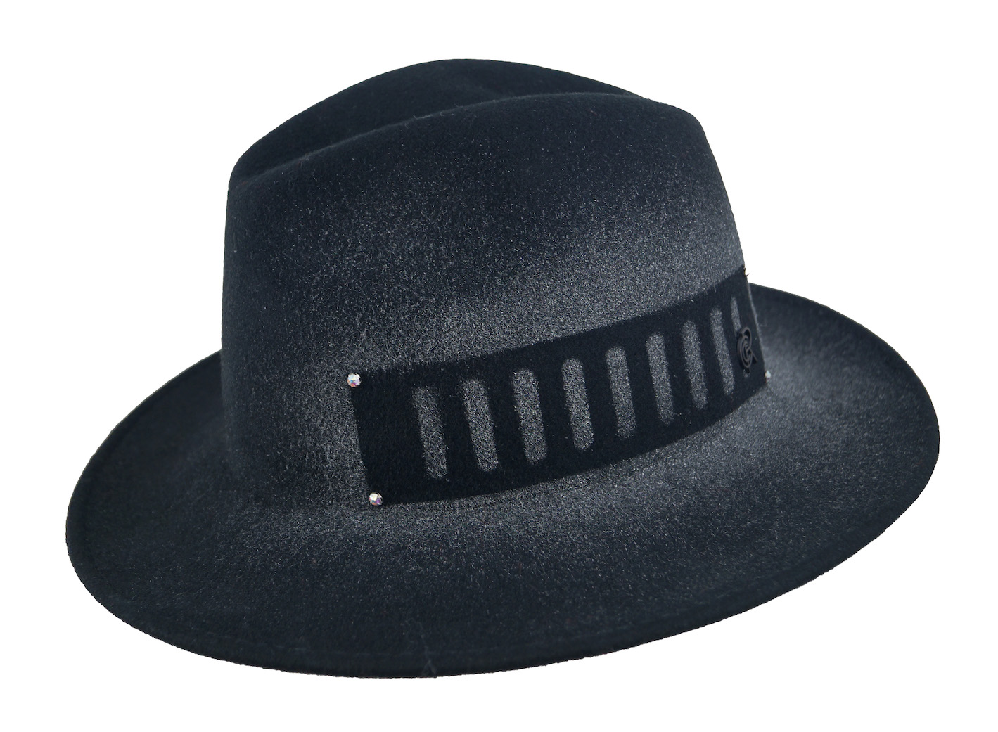 Celine Robert- Verneuil- wool felt fedora hat- black