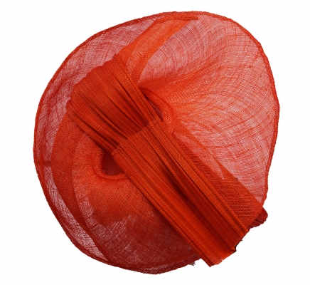 Celine Robert - Camine disc fascinator buntal straw hat- red