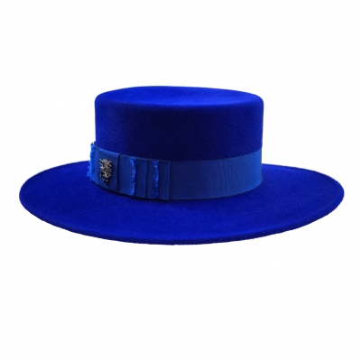 Philip Treacy - classic velour velour felt boater hat -royal blue