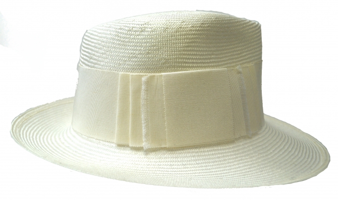 Philip Treacy - Parasisal fedora- summer hat in ivory beige