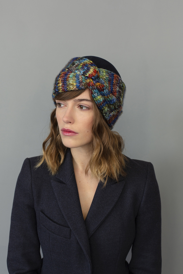 Julie Dubois - Gabrielle- wool felt beanie with knitted brim - multicolour