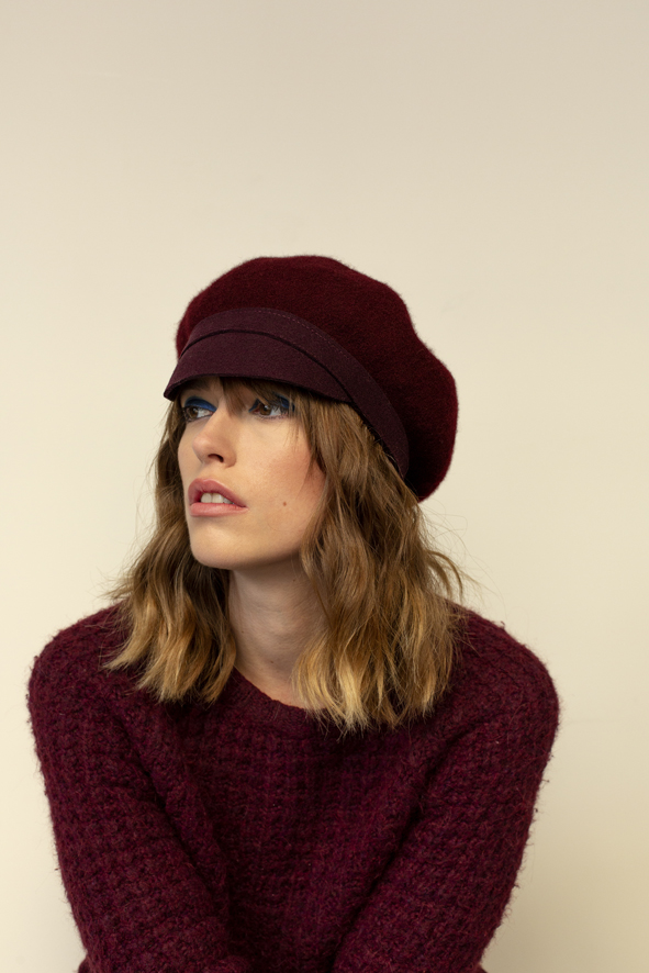Julie Dubois - Gavroche - wool felt cap - red